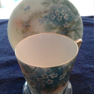 Vintage Nippon, &quot;China T-OH, Hand Painted, Nippon,&quot; Cup, Saucer, and Stand, Porcelain, Gold Trimmed, Japan, Good Vintage Condition