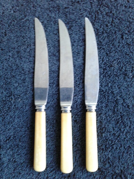 Antique Vintage Stainless Steak Knives, S. Pearson & Company