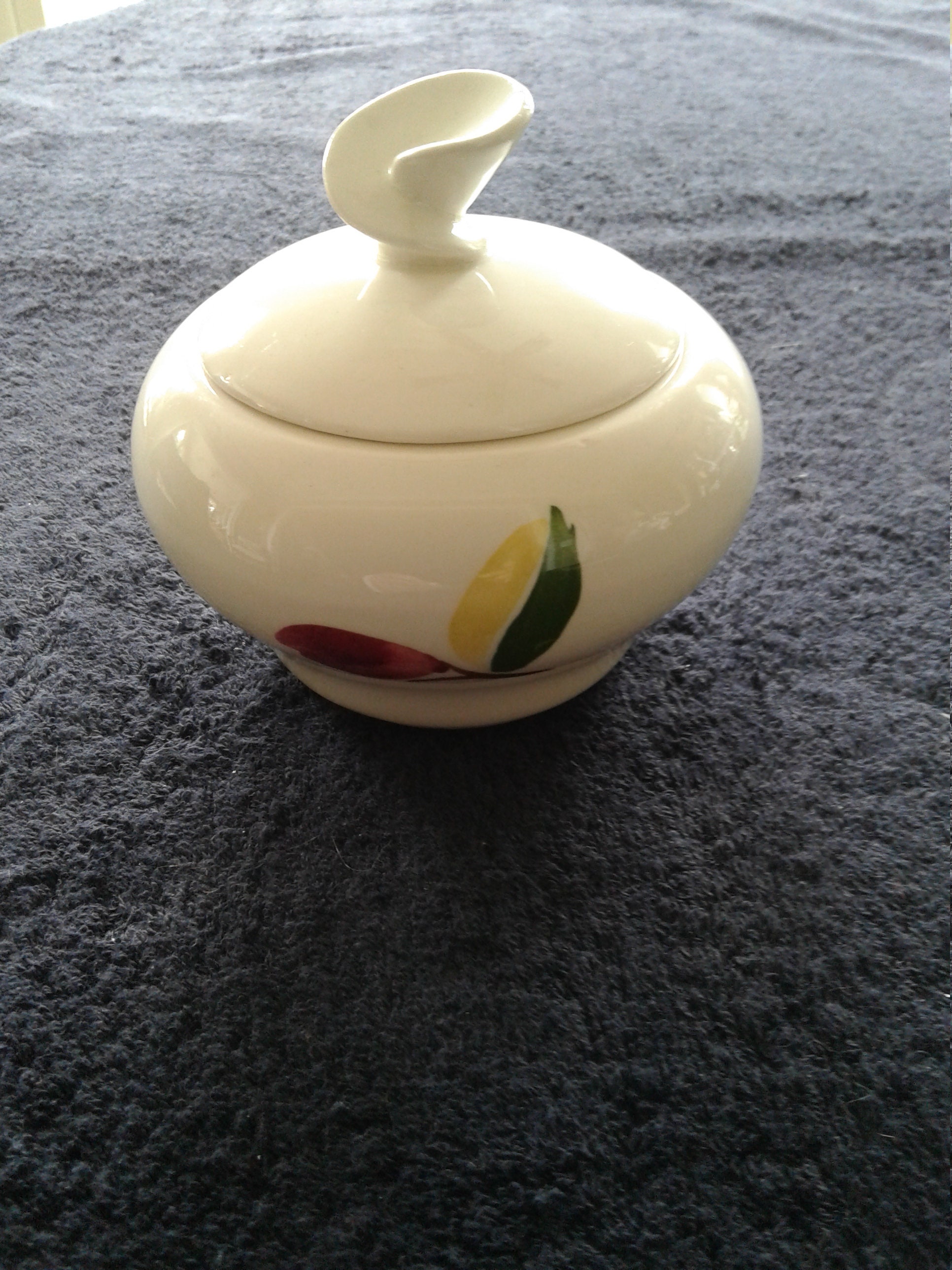 Vintage Hand Painted Sugar Pot with Lid Stylized Floral Etsy