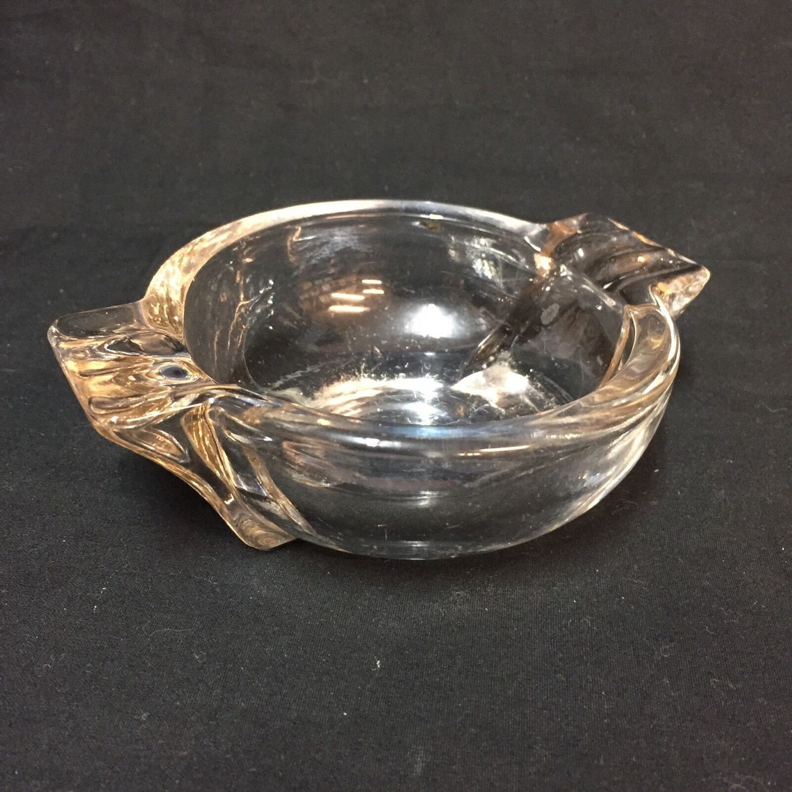 Vintage MCM Ashtrays Clear Thick Glass Round and Square Etsy