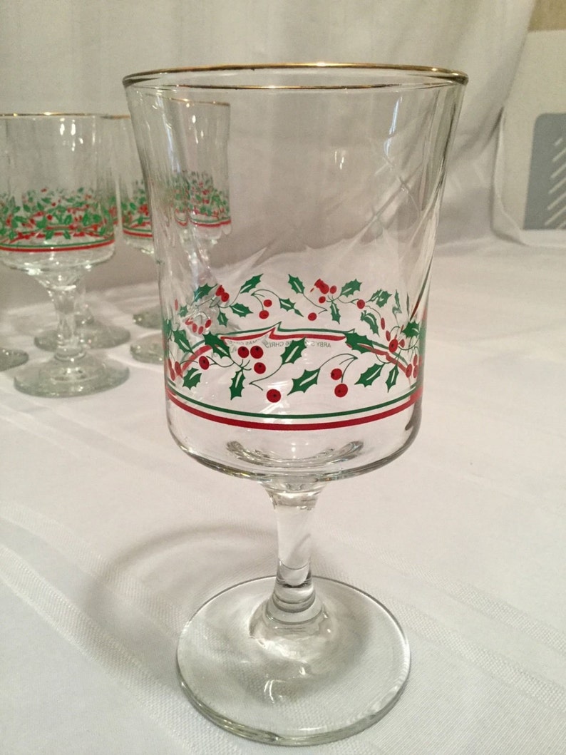Vintage Libbey Christmas Glasses Arby's Restaurant Etsy