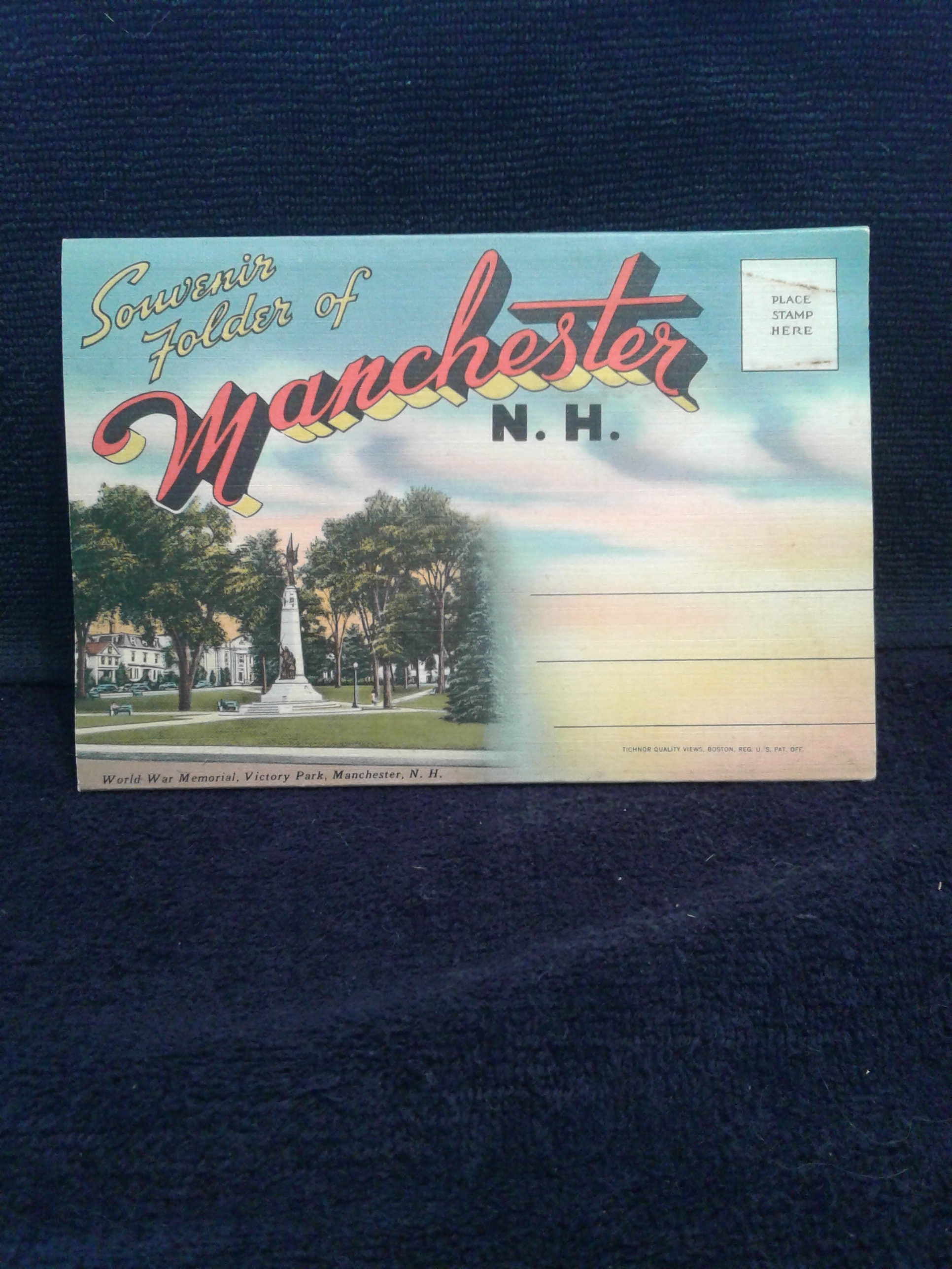 Vintage Souvenir Folder of Manchester, N.H., 20 Venues, New/Old, Mint Condition, Circa 1940s