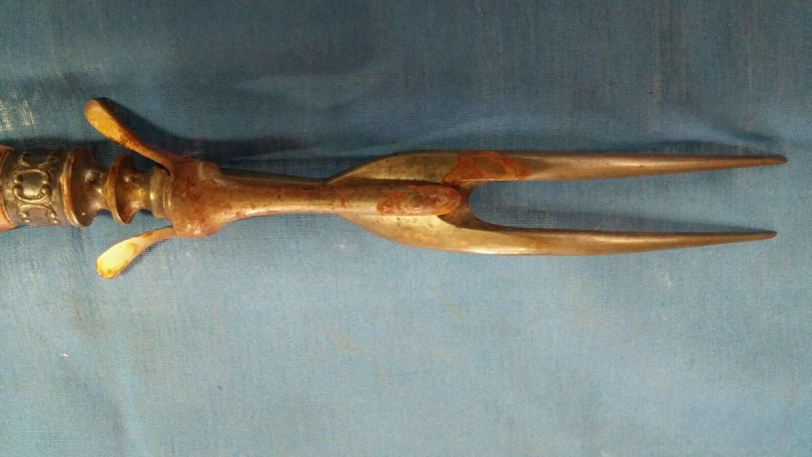 Vintage Antler Handled Carving Fork With Stand Etsy