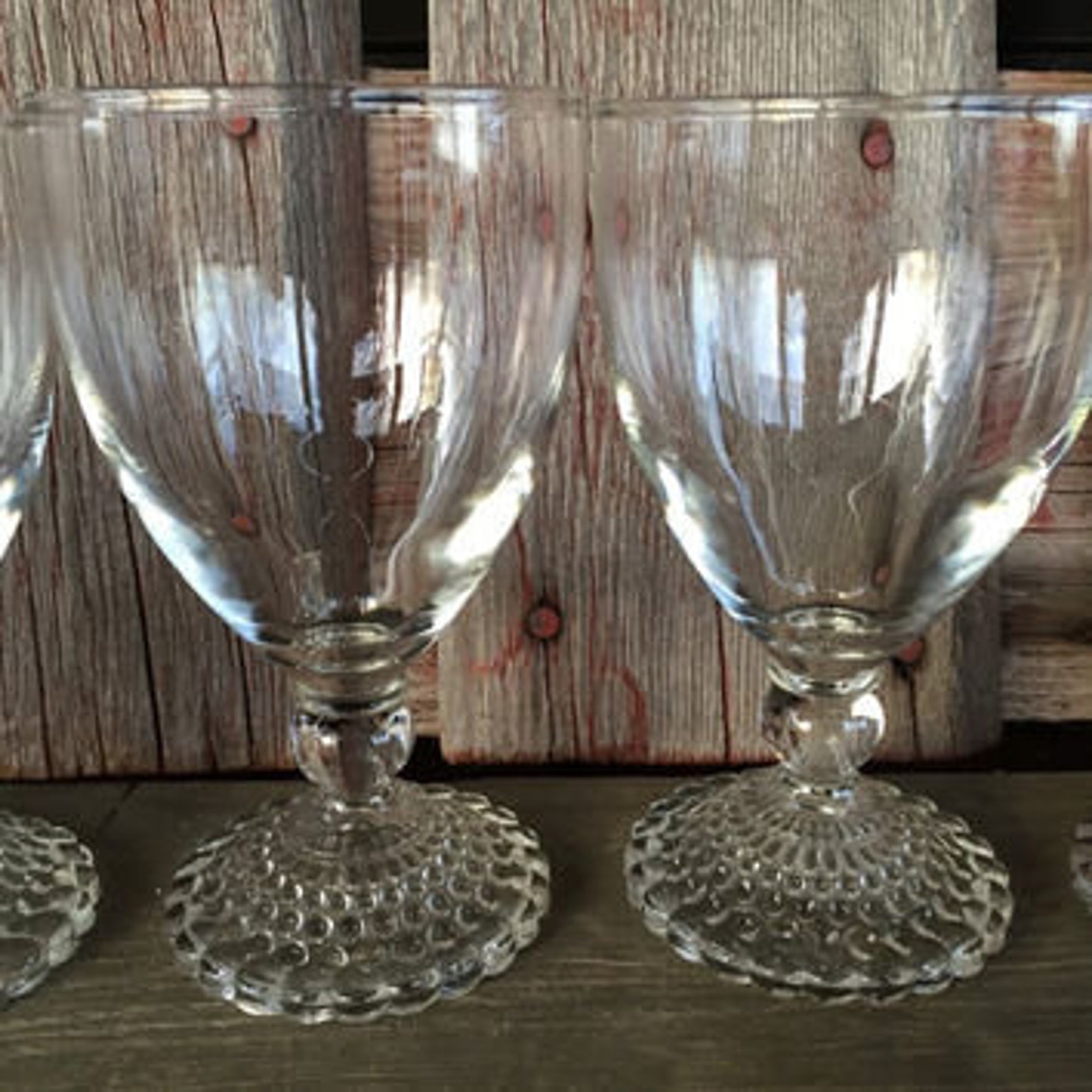 Vintage Anchor Hocking Bubble Stemware Clear Glass 4 Etsy Nederland
