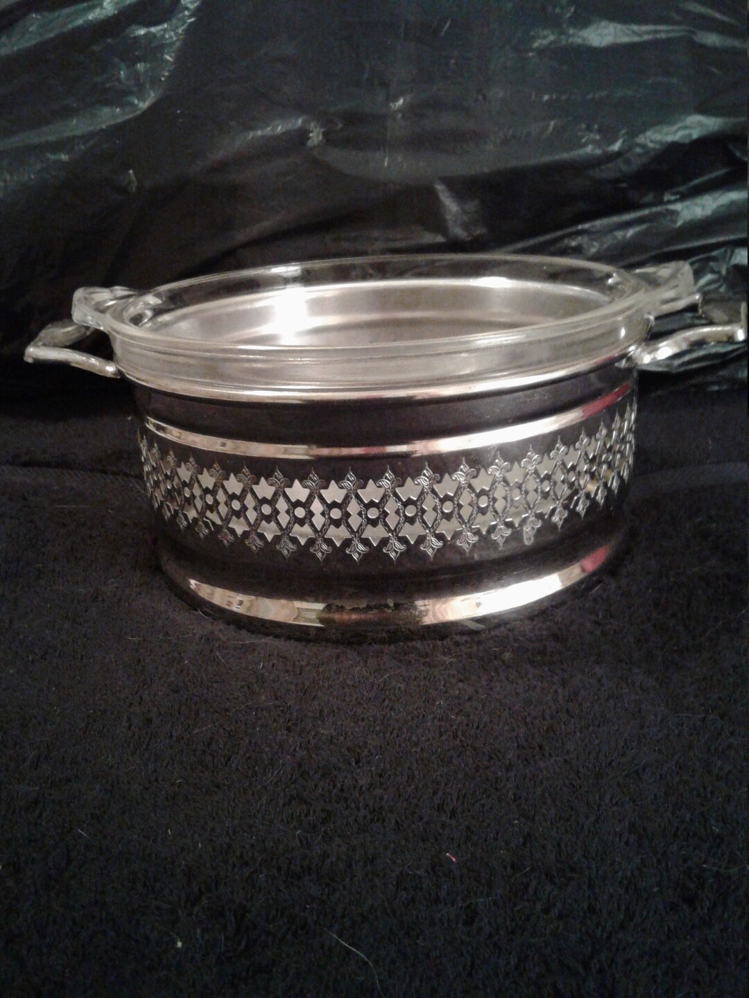 Vintage Chrome Casserole Dish Holder and Original Pyrex Dish Etsy