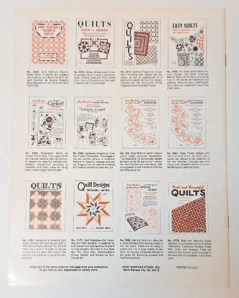 Vintage Quilt Pattern Book, 1970s, "patchwork Simplicity; Book of Easy ...