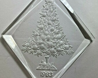 Vintage Christmas Ornament, Lars Svenson, 1983, Acrylic, Christmas Tree, Diamond Shaped, 3 7/8" x 3 1/8", Mint Condition inches
