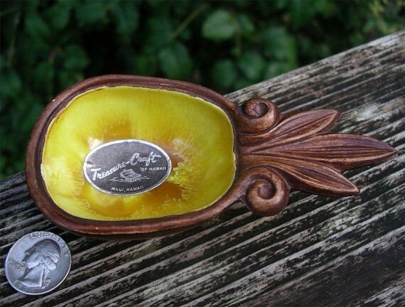 Vintage MCM Treasure-craft of Hawaii, Pineapple Tidbit Bowl, Maui