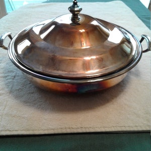 Marinex 3pc Silver Covered Serving Dish, Ornate Handled Lid & Footed Stand,  Glass Bowl Insert 
