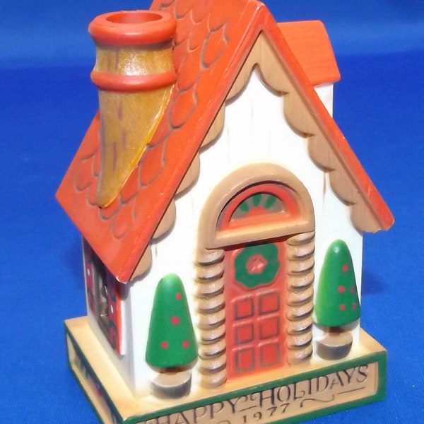 Vintage Hallmark Cards, "Happy Holidays 1977" Swiss  Cottage Christmas Ornament, Like New Condition, No Box