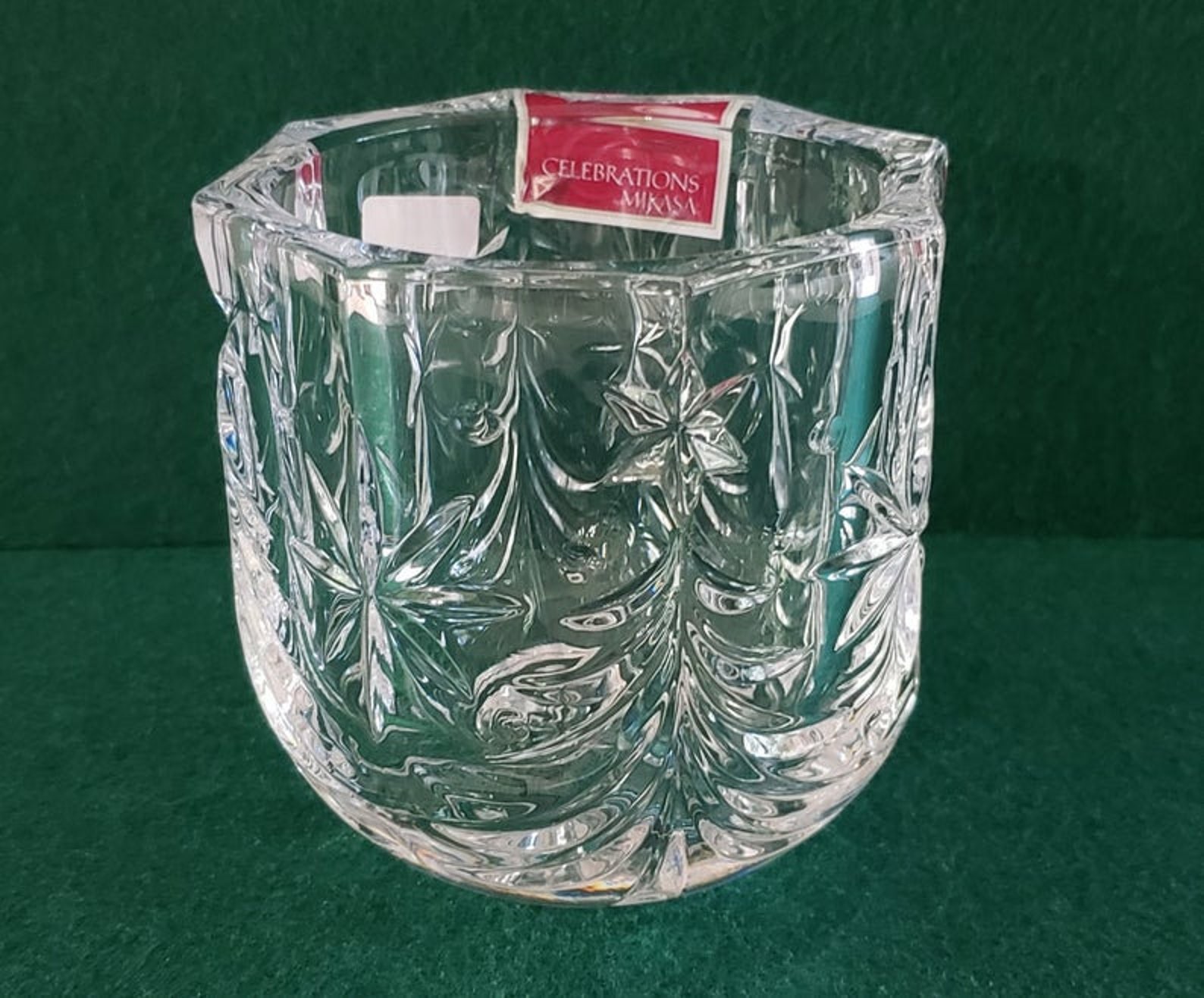 Two Pieces Vintage Mikasa Crystal Yuletide Tree Dish and Xmas Etsy