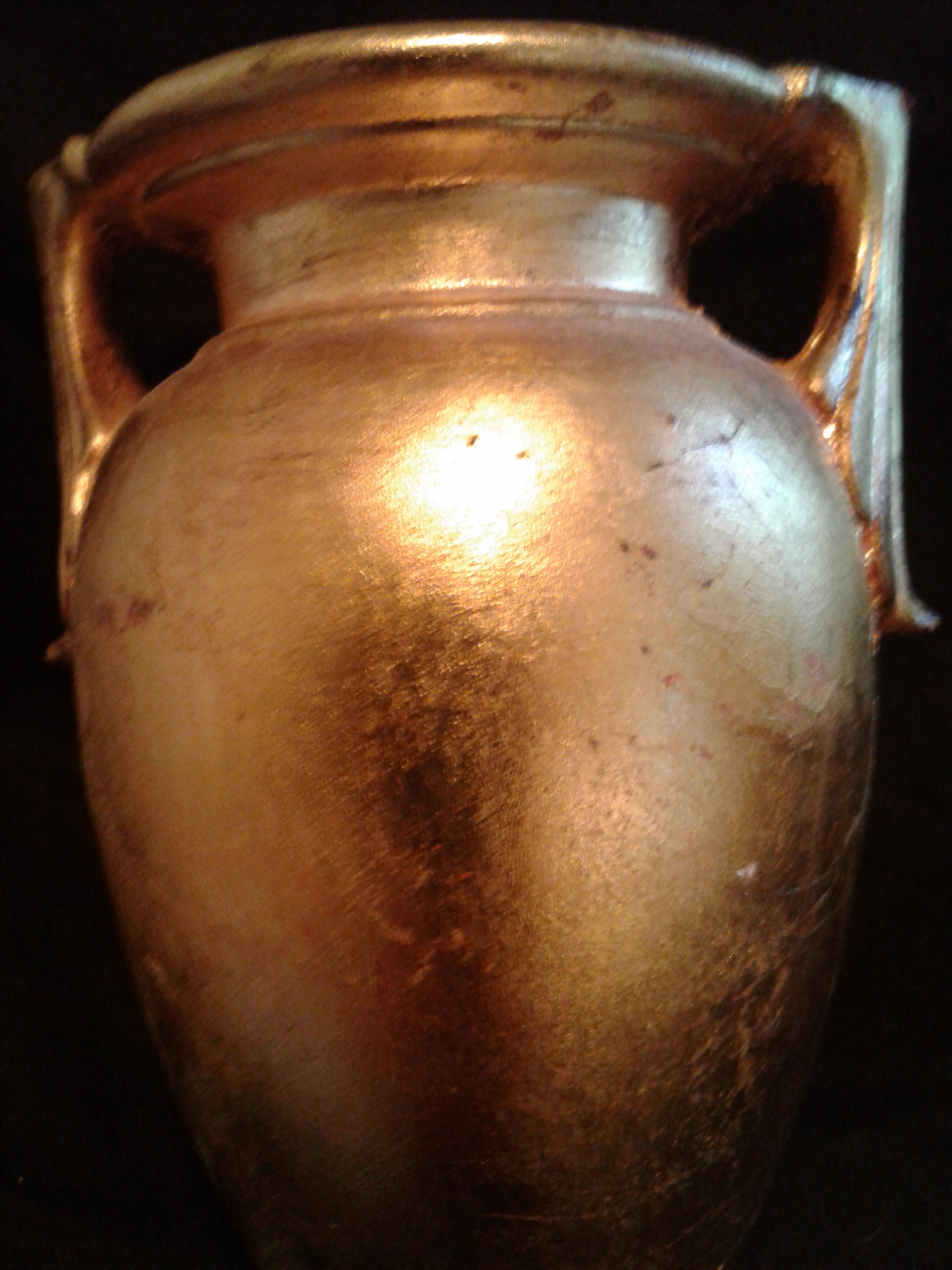 Vintage Gold Leaf Grecian Urn Style Vase Gold Leafing Intact Etsy