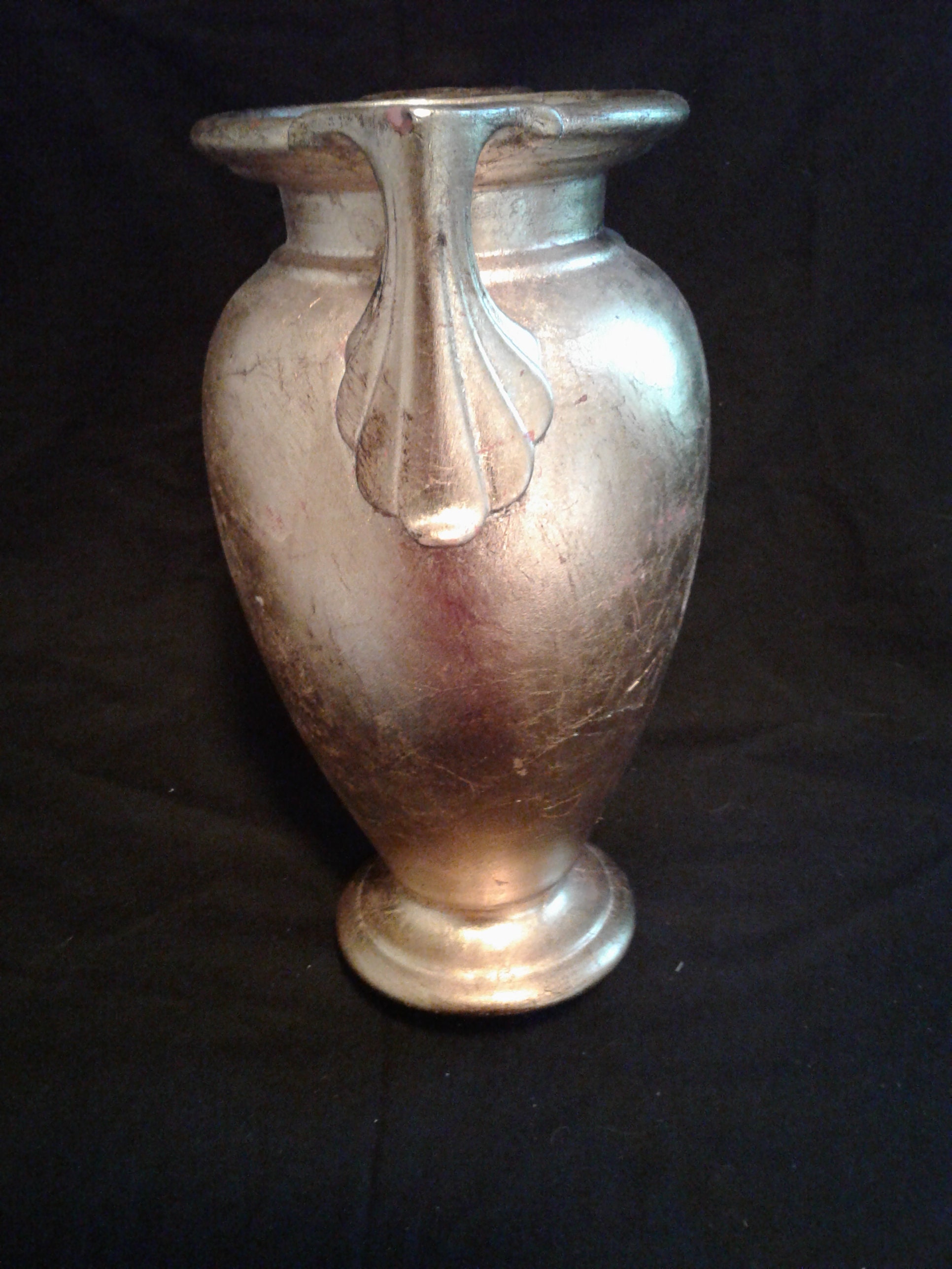Vintage Gold Leaf Grecian Urn Style Vase Gold Leafing Intact Etsy