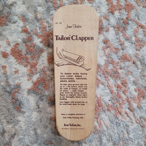New Vintage June Tailor No. 100 Wood Tailor Clapper Sewing Pressing Tool