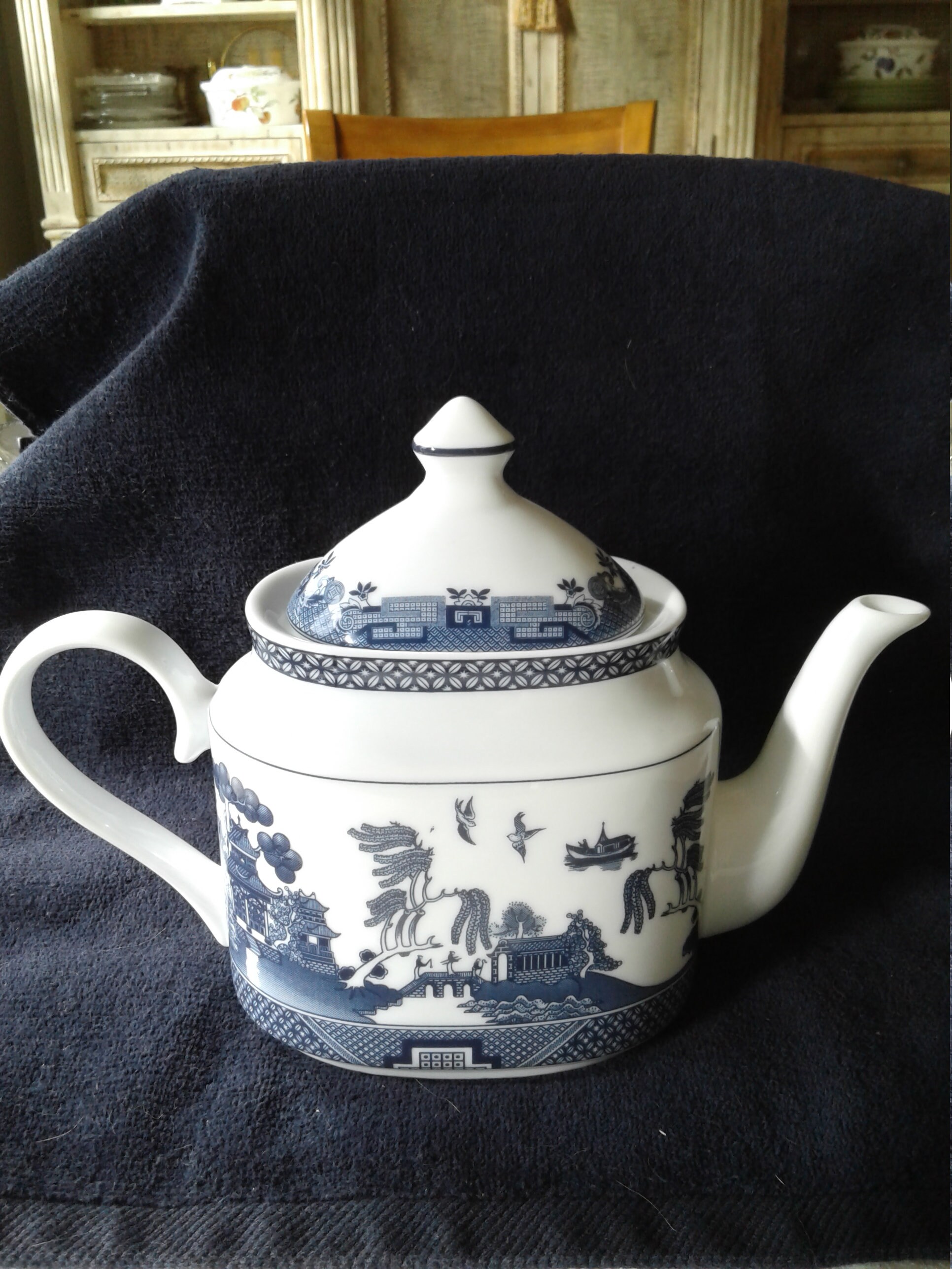 Vintage Burton & Burton Blue Willow Teapot White Etsy