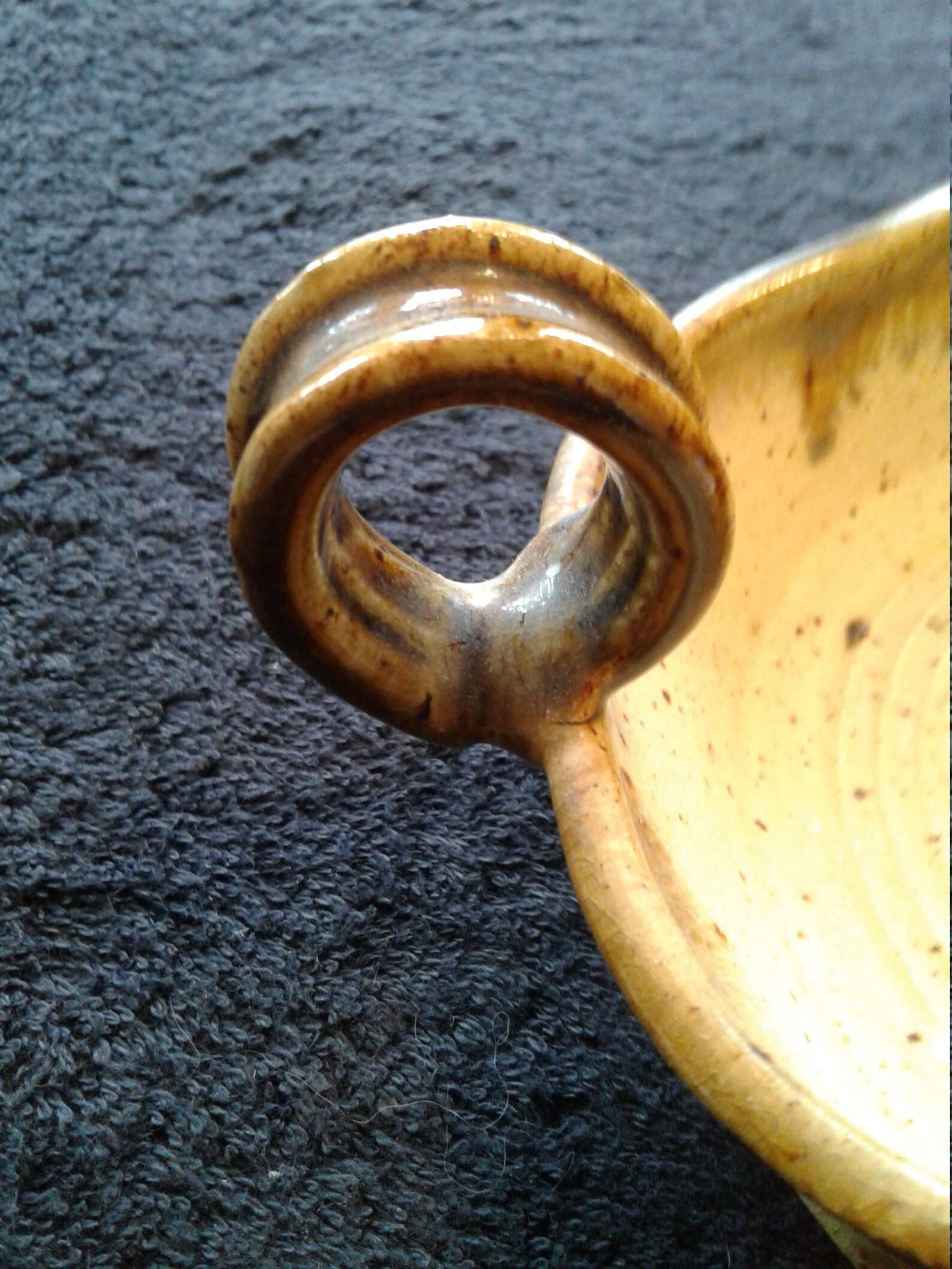 Vintage Handmade Pottery Oil Lamp Wick Included Finger Grip Etsy