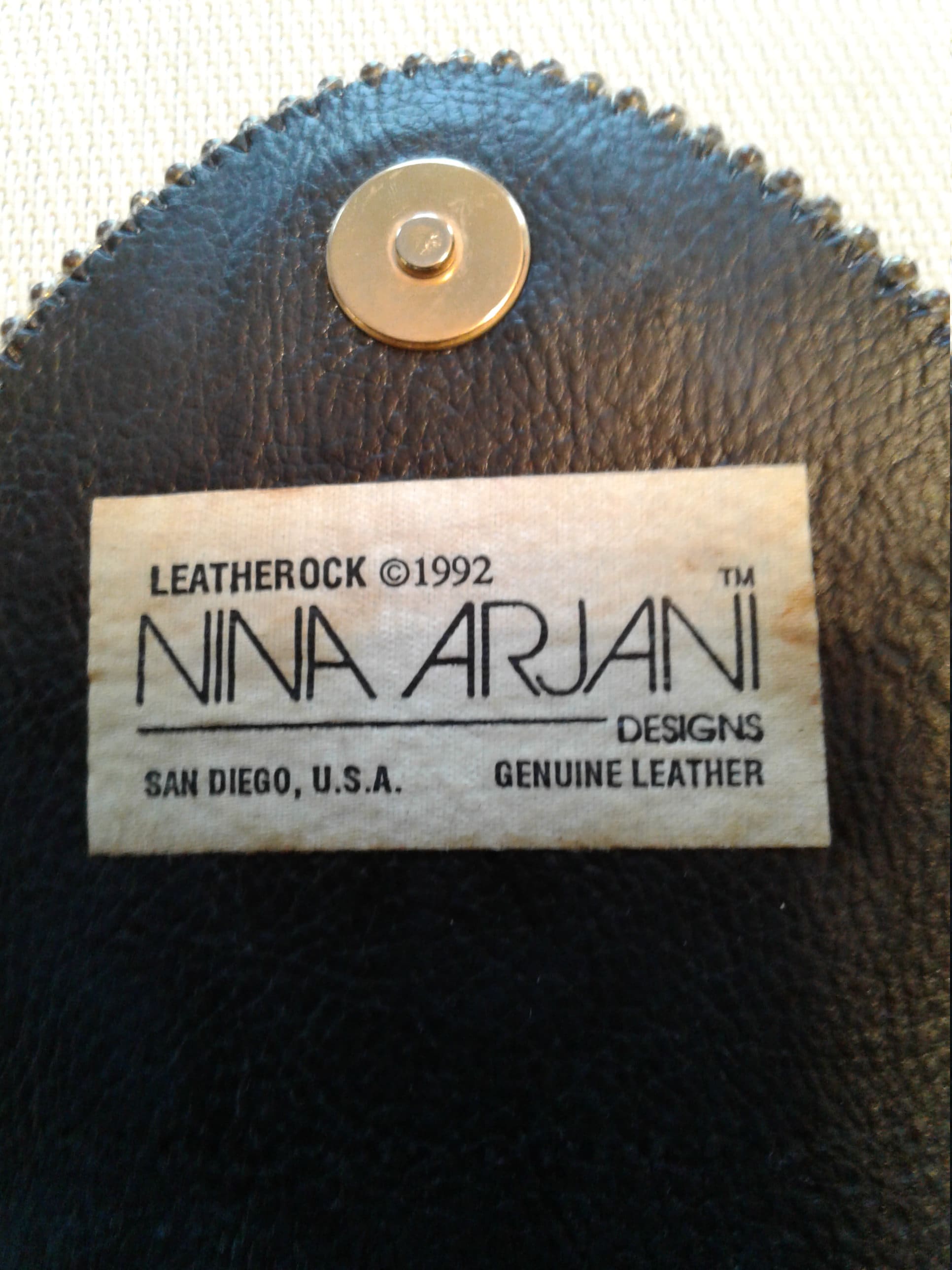 Vintage Nina Arjani Leatherock Purse, Green Bronze  display picture 1