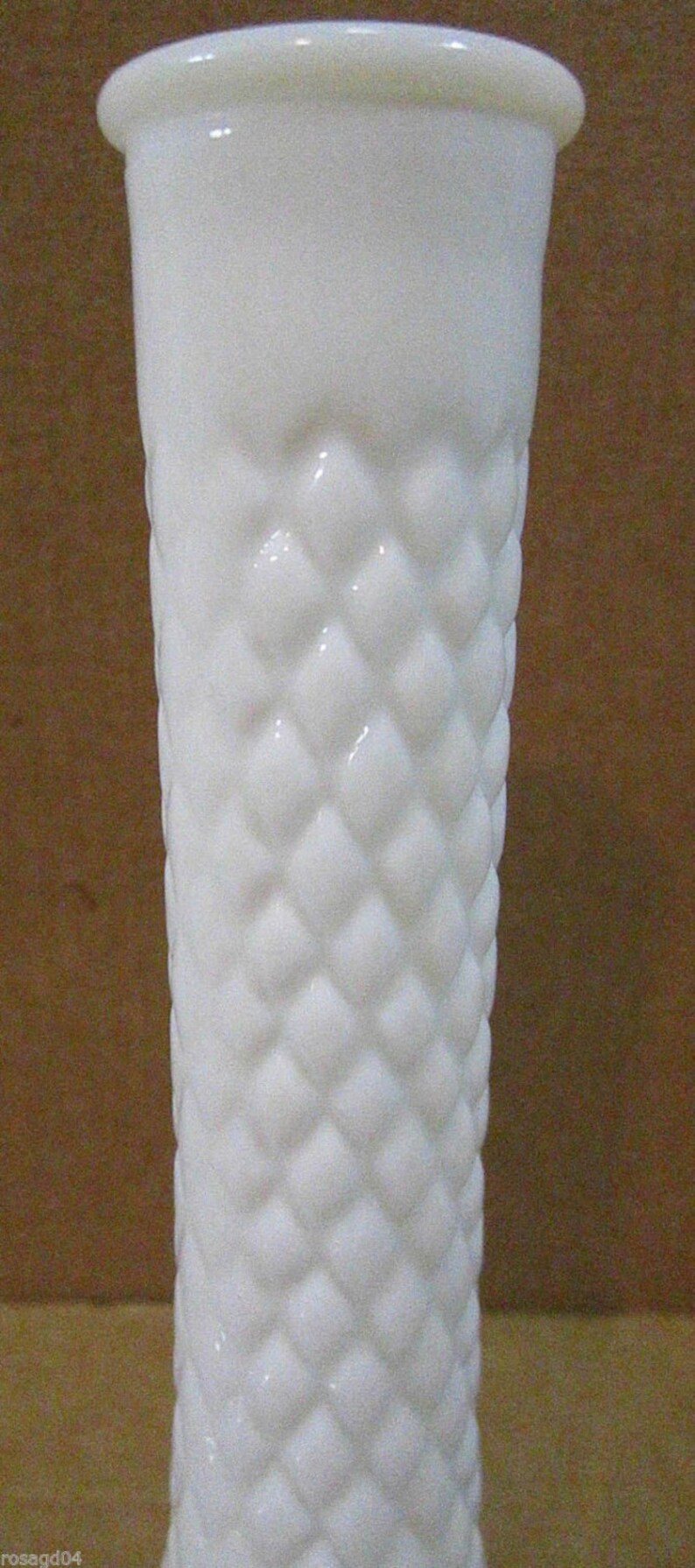 Vintage Hoosier Milk Glass Bud Vases Circa 1960s Diamond Cut Etsy