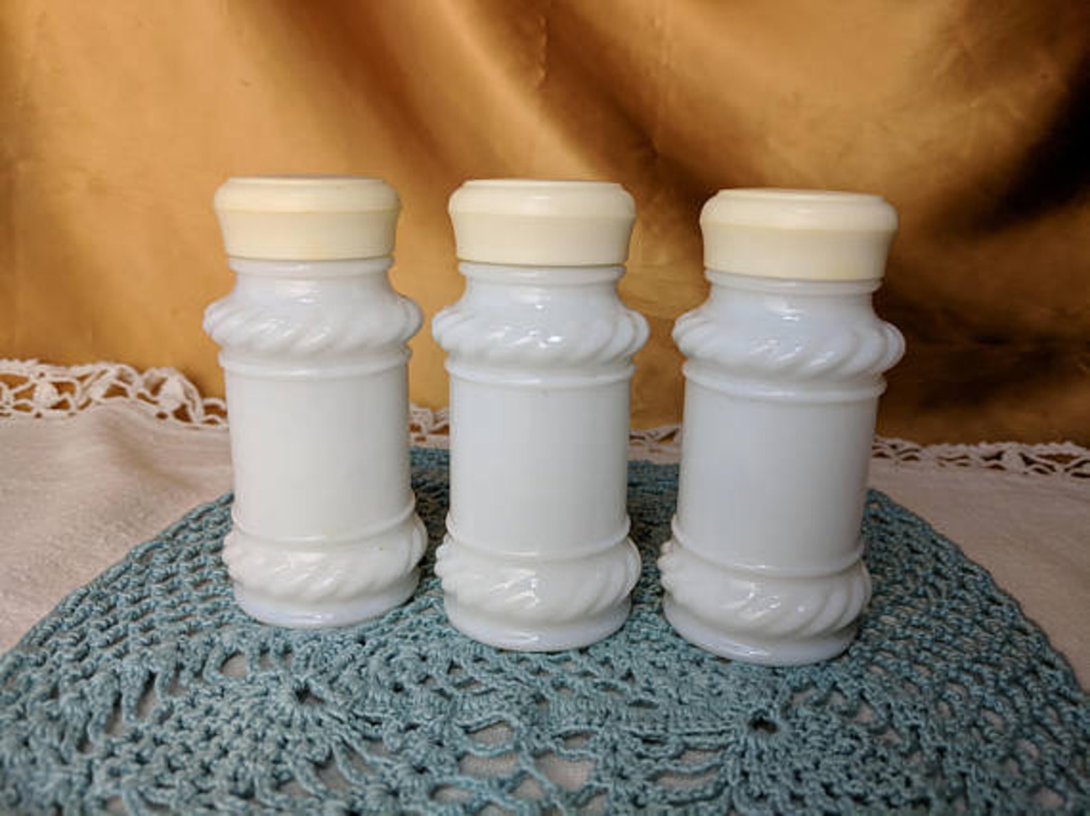 Vintage Milk Glass Salt and Pepper Shakers Hazel Atlas Circa | Etsy