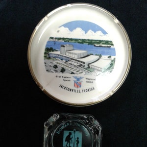 Vintage Advertising Ashtrays, &quot;Howard Johnsons&quot; and NABAC Jacksonville, Poor Condition, Circa 1960s, 3 3/4&quot; and 6 3/4&quot;, Sold Individually