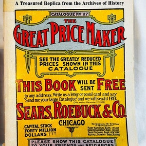 Vintage Catalogue, "1908 Sears, Roebuck Catalogue", Repo 1969 Edition, 1186 Pages, Cover in Very Good Condition