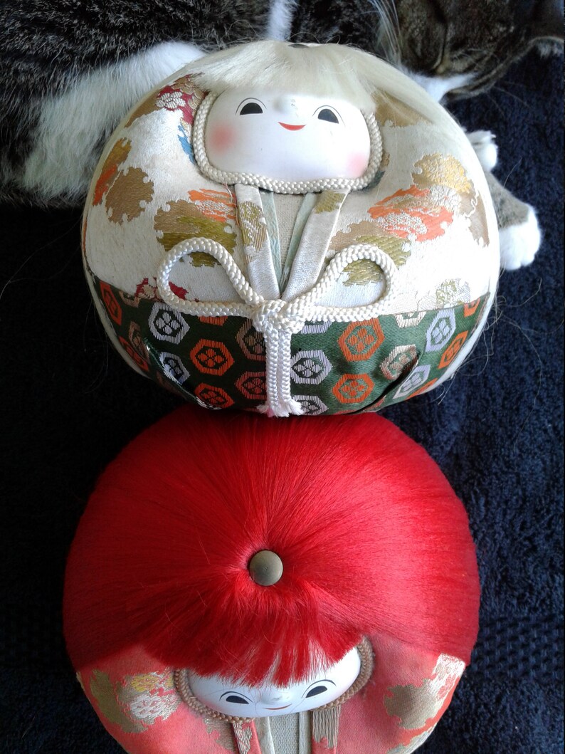 Vintage Japanese Gofun Wedding Dolls Round 5 1/4 Tall Etsy