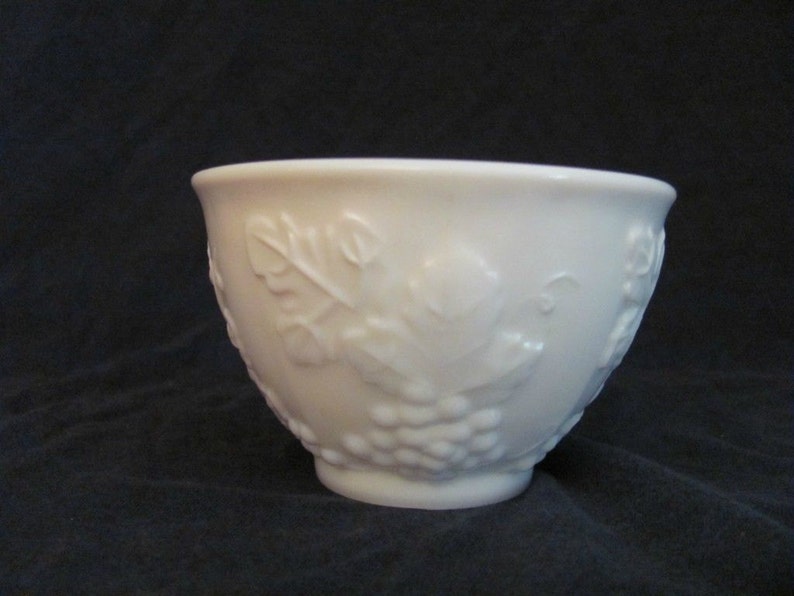 Vintage Harvest Grape Pattern Milk Glass Cup by Indiana Colony Etsy