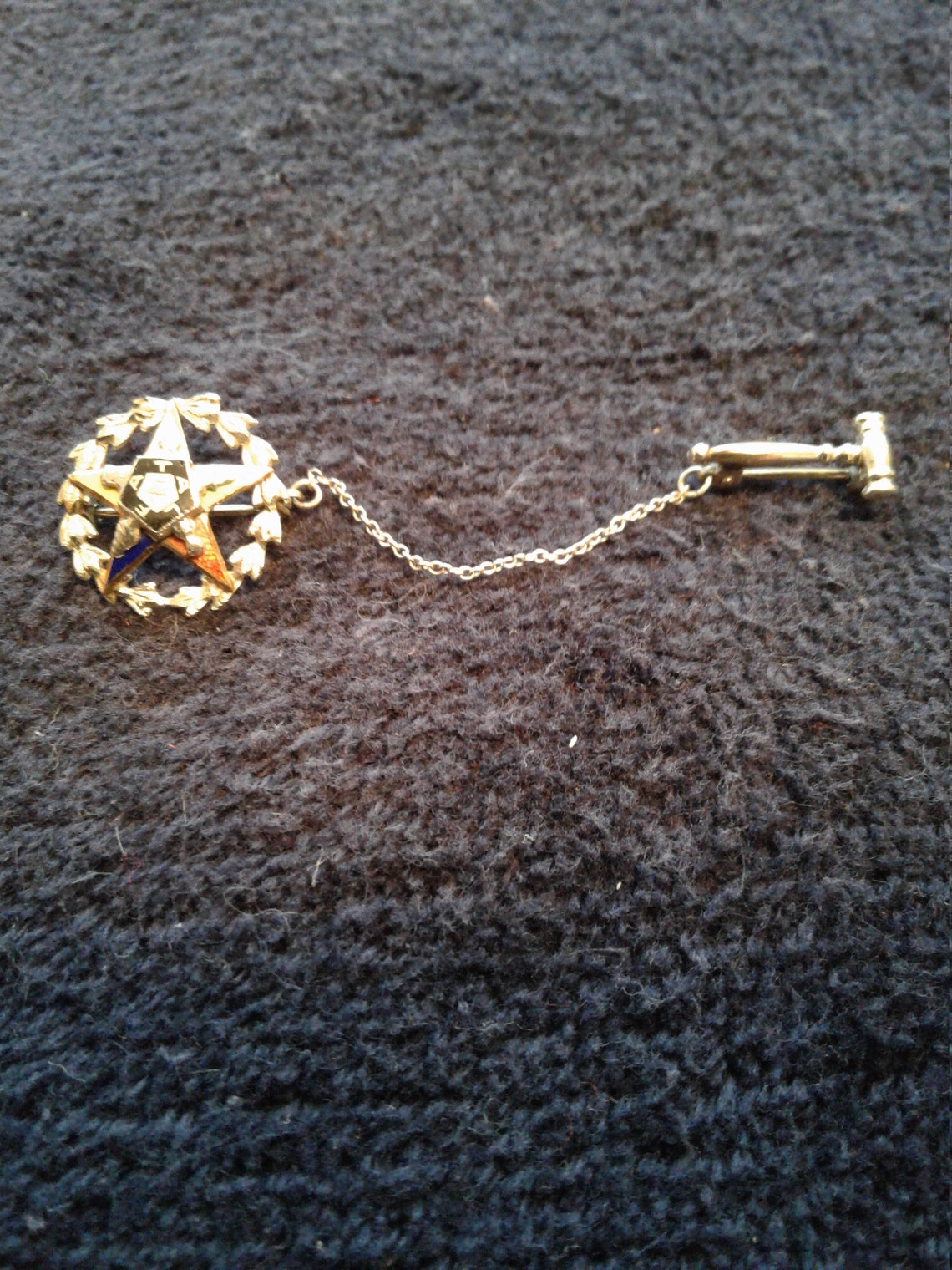 Vintage Order of the Eastern Star Pin Gavel Pin Guard 14k - Etsy