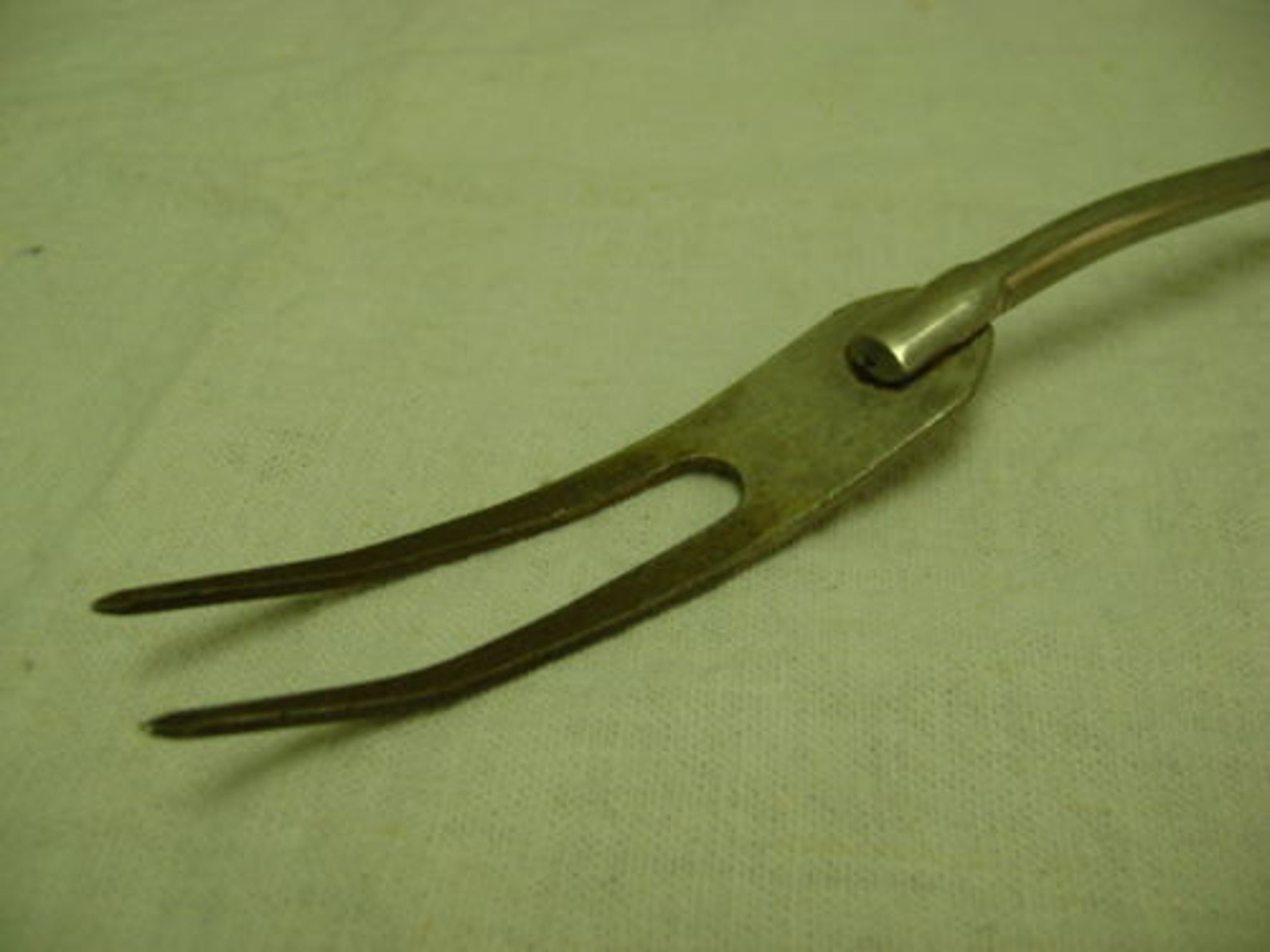 Vintage A & J 2prong Meat Fork Long Wooden Handle Long Etsy
