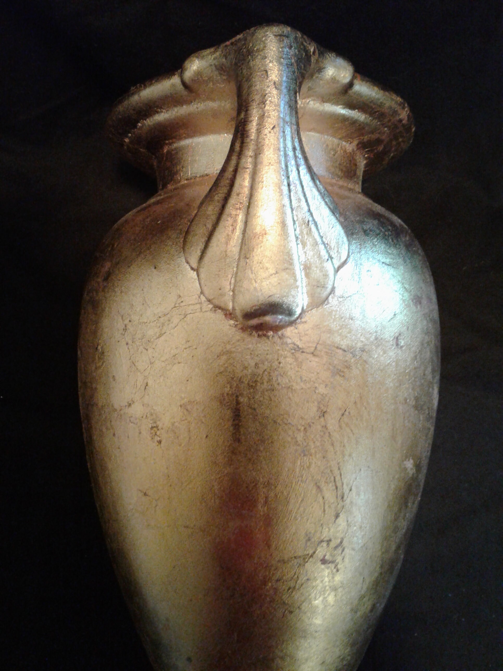 Vintage Gold Leaf Grecian Urn Style Vase Gold Leafing Intact Etsy