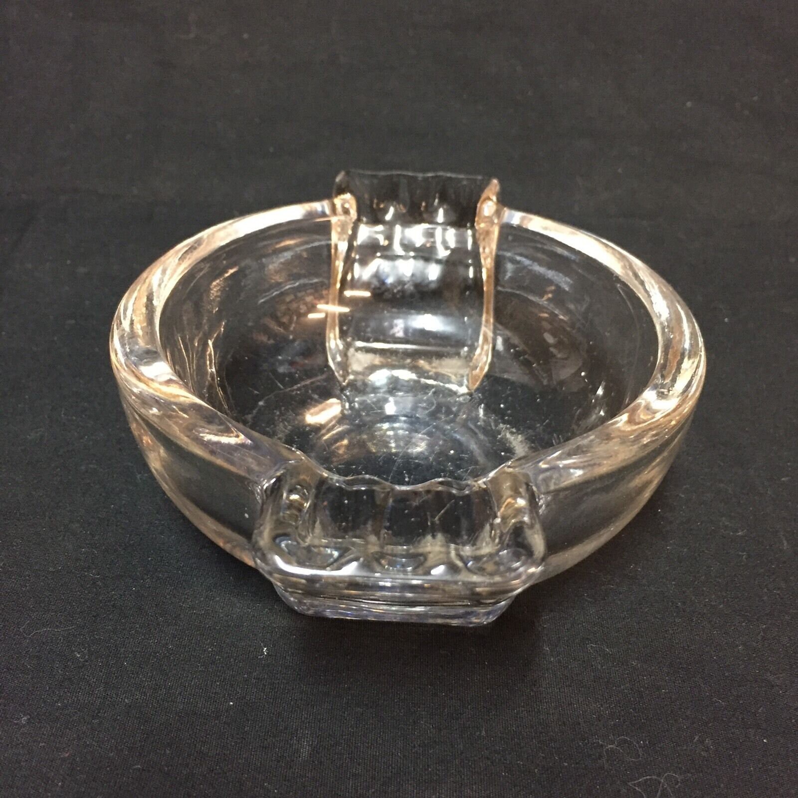 Vintage MCM Ashtrays Clear Thick Glass Round and Square Etsy