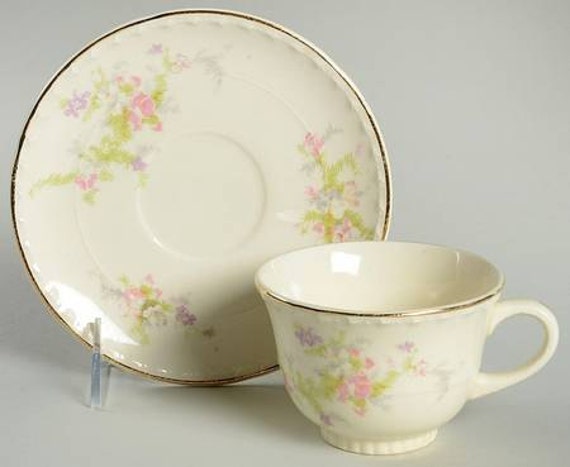 Vintage Thematic by Crooksville China, Spring Blossom 941, Circa 1939, Made Crooksville, OH, USA, Shabby Chic, Pastel Floral, Gold Trim - Etsy Vintage Thematic by Crooksville China, Spring Blossom 941, Circa 1939, Made Crooksville, OH, USA, Shabby Chic, Pastel Floral, Gold Trim - Etsy