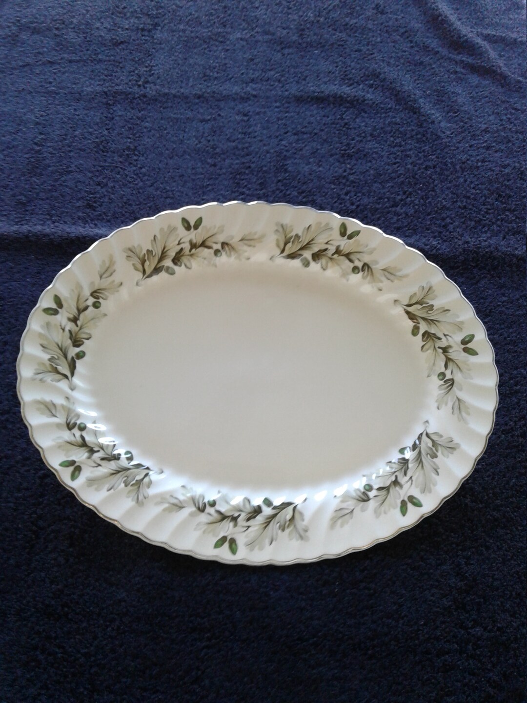 Vintage Johnson Brothers China, 'snow White Regency' Platter, Acorns