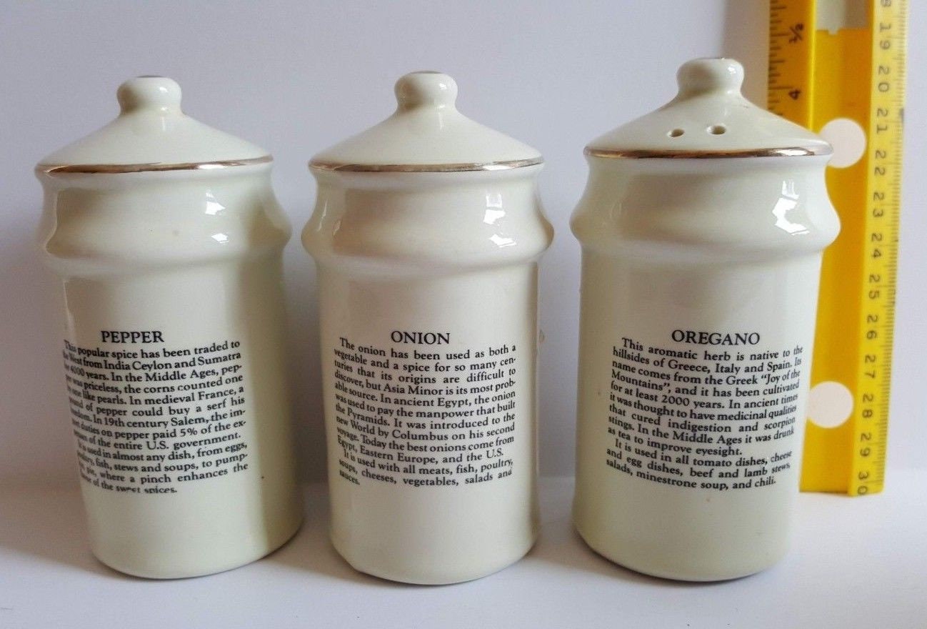 Vintage JSNY Porcelain Spice Jars HummelLike Designs Etsy