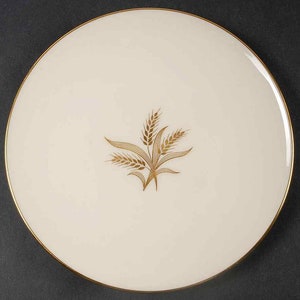 Vintage Lenox, &quot;Wheat&quot; Gold Center, Gold Trim, 1940-1982, Made in USA, Plates & Bowls, Mint Condition, Coupe Style, 9 Pieces