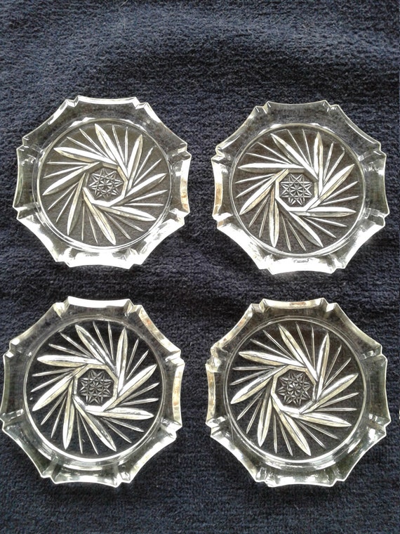 Vintage Bohemia Lead Crystal Coasters Star & Etsy
