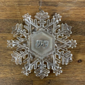 Vintage Hallmark, Holiday Highlights Tree Trimmer, Ornament, &quot;1979 Snowflake&quot;, Clear Acrylic, No Original Box, Mint Condition, 350QX301 9