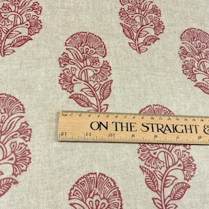 Oilcloth Fabric, Exclusive Morris Designs, Amara in Indian Red, PVC coated Cotton, Superb Quality, Per Meter image 3