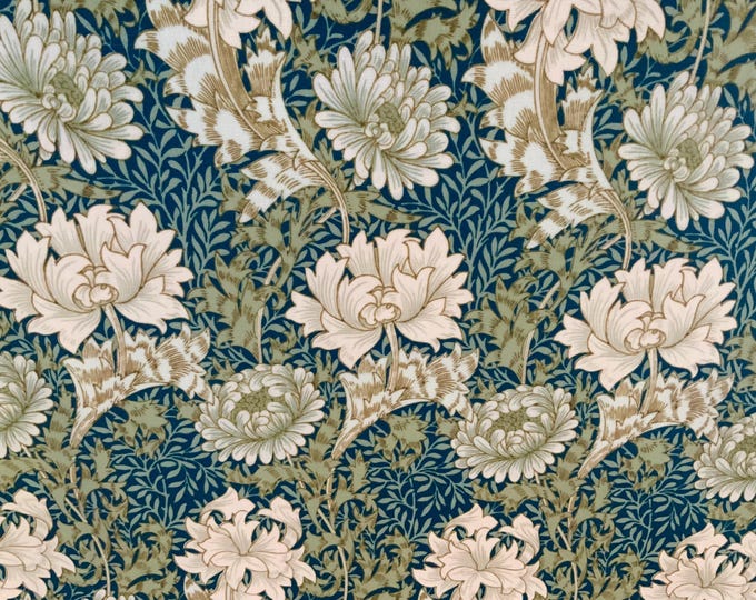 Oilcloth Fabric, Exclusive Morris Designs,  Willa in Topaz Colourway,  PVC coated Cotton, Superb Quality, Per Meter