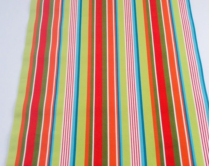 Deckchair Canvas, Judy, Green and Orange Stripes, Heavy Duty, Per Meter