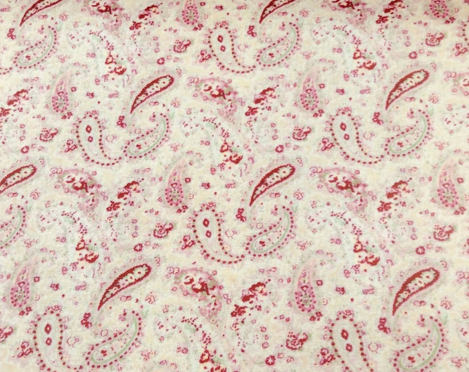 100% Cotton Fabric, Exclusive Morris Designs, Edith Vintage Eiderdown Paisley,  Cotton, Superb Quality, Per Meter