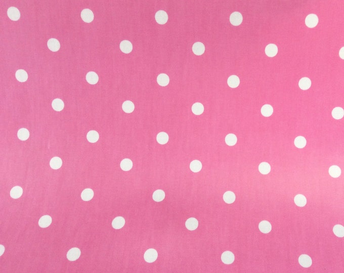 Oilcloth Fabric, PVC Coated, Clarke & Clarke Dotty Spots, Bubblegum Pink, Per Meter