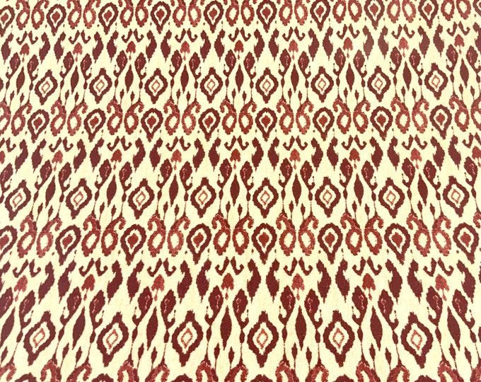 Oilcloth Fabric, Exclusive Morris Designs, Kalan in Ruby,  PVC coated Cotton, Superb Quality, Per Meter