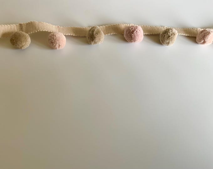 Rose & Pebble Bobble Trim Fringe 100% Cotton, Superb Quality,  Per Meter