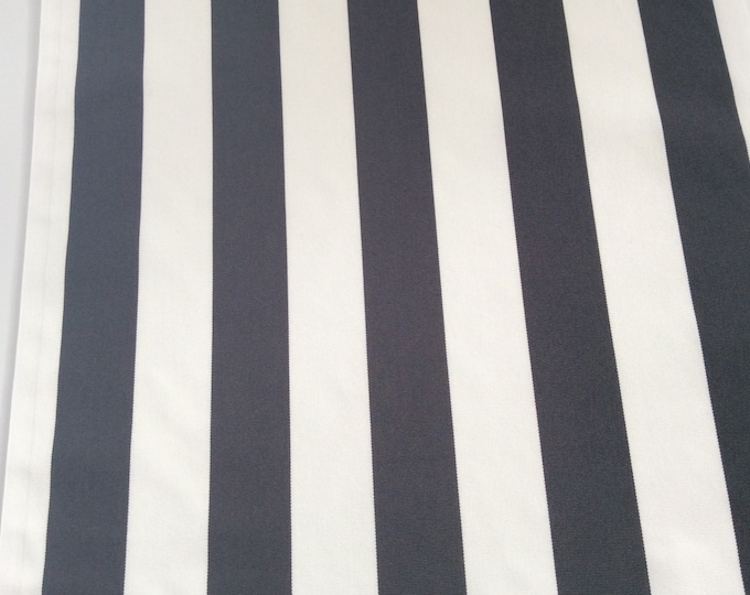 Deckchair Canvas, Dora, Charcoal Grey and White Stripe, Heavy Duty, 1.5 Meter Length