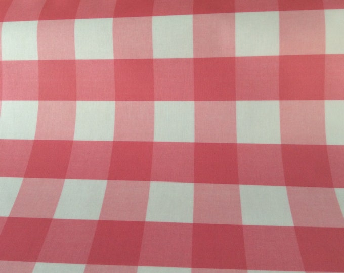 Oilcloth, PVC coated fabric, Morris Designs, Pink Gingham Check Design, Per Meter