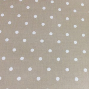 Toile cirée, enduite PVC, Taches beiges, Motif pois, Au mètre