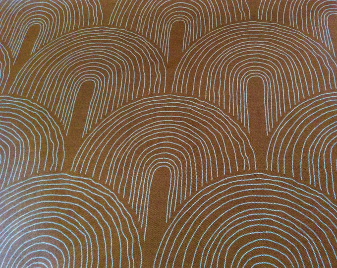 Oilcloth Fabric, PVC Coated, Exclusive Morris Designs, Kiki in Amber, Per Meter