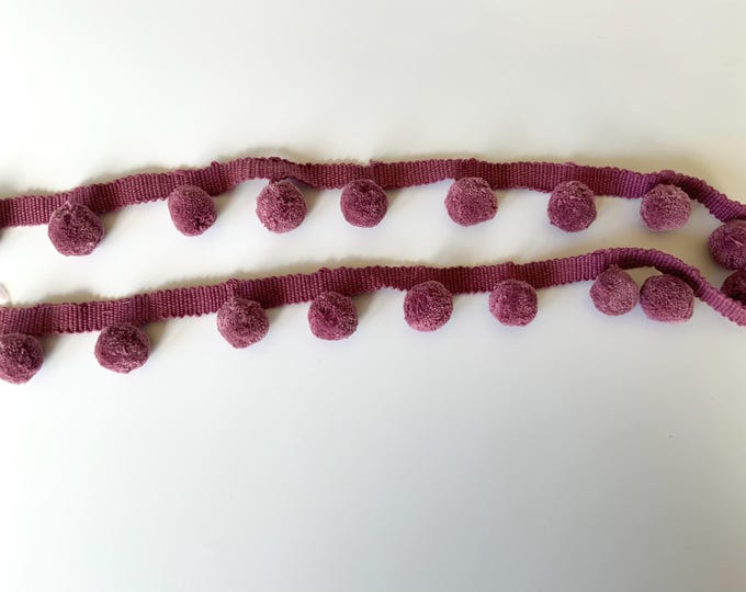 Grape Bobble Trim Fringe 100% Cotton, Superb Quality,  Per Meter