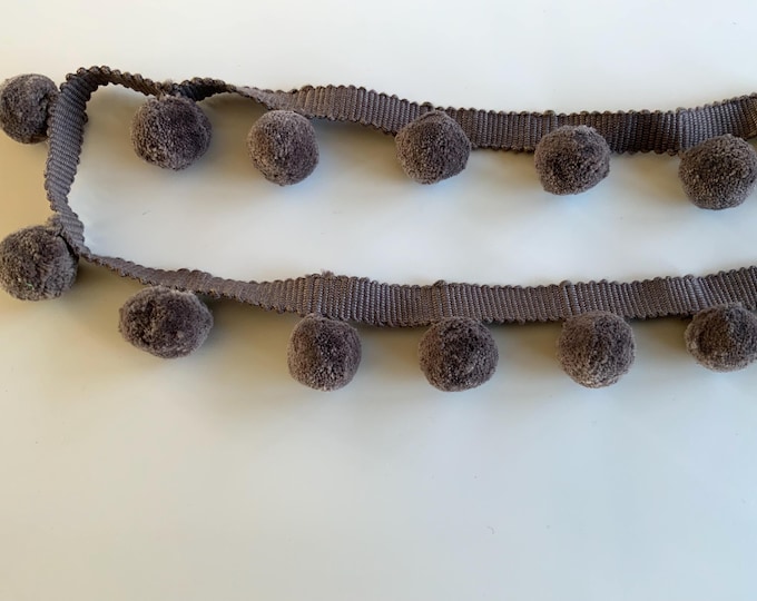 Bitter Chocolate Bobble Trim Fringe 100% Cotton, Superb Quality,  Per Meter